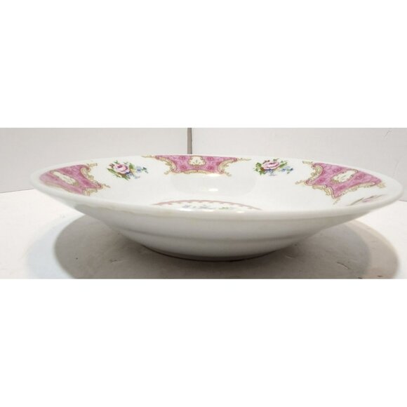 Vtg Fine China Porcelain Floral Spring Garden Coup Soup Bowls Set Of 4 - Picture 7 of 10